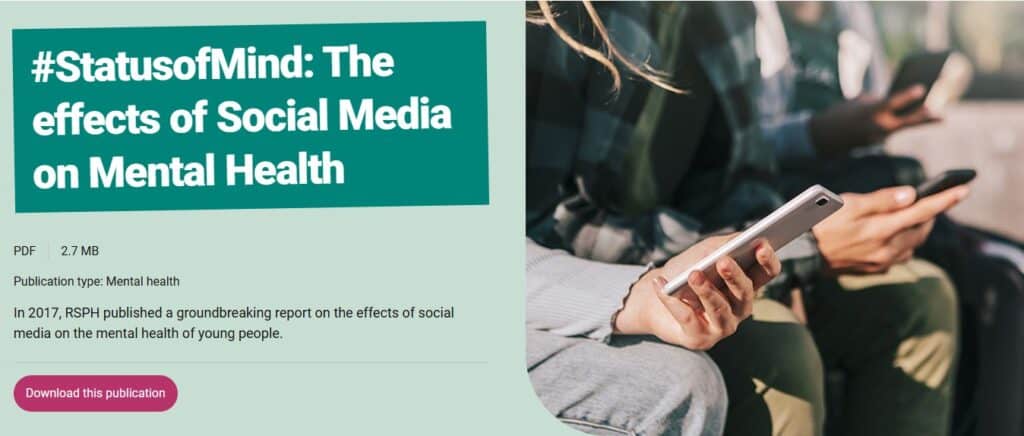 En 2017, RSPH publicó un informe innovador sobre los efectos de las redes sociales en la salud mental de los jóvenes.