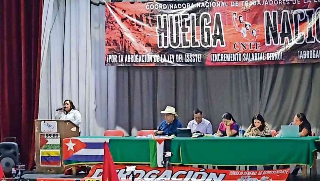 la-secretaria-general-de-la-sección-14-de-la-cnte-subrayó-que-no-pretenden-empañar-la-fiesta-mundial